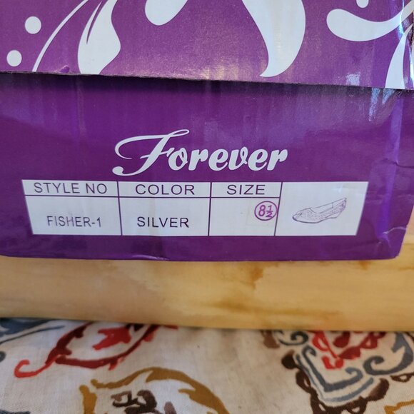 NIB Silver Rhinestone Peep-Toe Wedge Shoes Size 8.5 - Picture 7 of 7